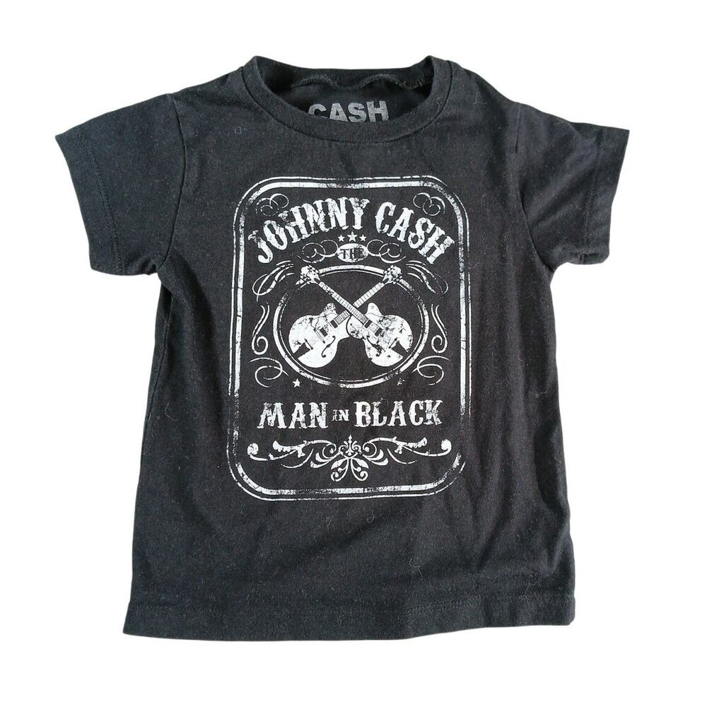 Johnny Cash Shirt Unisex 2T Tee Black Childrens Top Man In Black Guitar Music